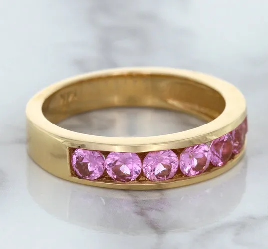 1.23ctw Round Pink Sapphire Ring in 18K Rose Gold