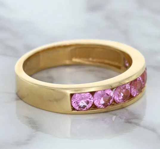 1.23ctw Round Pink Sapphire Ring in 18K Rose Gold