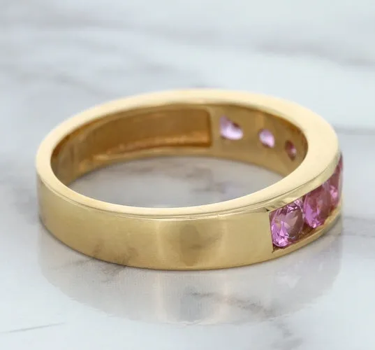 1.23ctw Round Pink Sapphire Ring in 18K Rose Gold