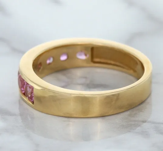 1.23ctw Round Pink Sapphire Ring in 18K Rose Gold