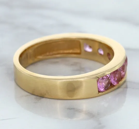 1.23ctw Round Pink Sapphire Ring in 18K Rose Gold