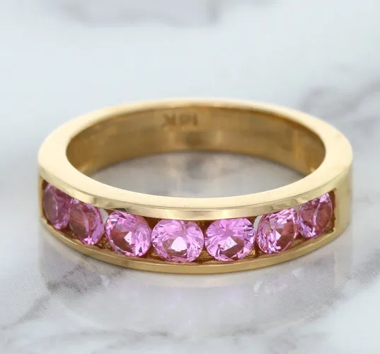 1.23ctw Round Pink Sapphire Ring in 18K Rose Gold