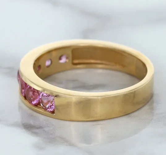 1.23ctw Round Pink Sapphire Ring in 18K Rose Gold