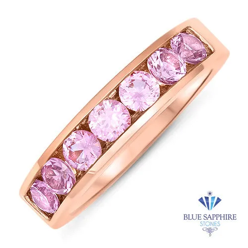 1.23ctw Round Pink Sapphire Ring in 18K Rose Gold
