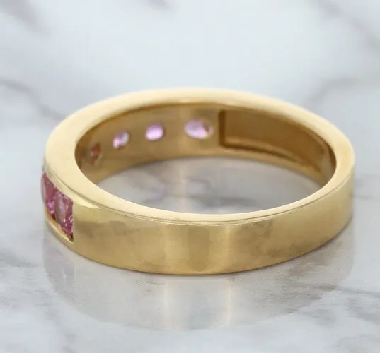 1.23ctw Round Pink Sapphire Ring in 18K Rose Gold
