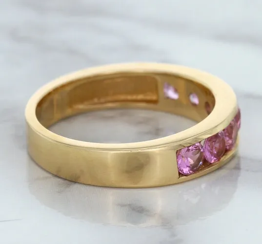 1.23ctw Round Pink Sapphire Ring in 18K Rose Gold