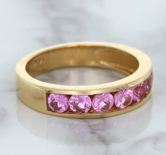 1.23ctw Round Pink Sapphire Ring in 18K Rose Gold