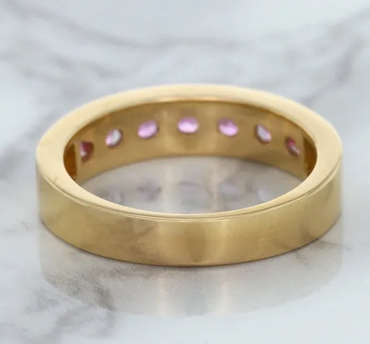 1.23ctw Round Pink Sapphire Ring in 18K Rose Gold
