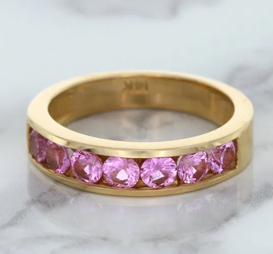 1.23ctw Round Pink Sapphire Ring in 18K Rose Gold