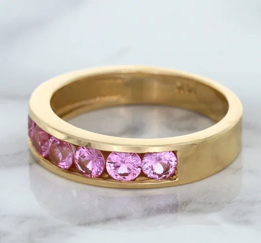 1.23ctw Round Pink Sapphire Ring in 18K Rose Gold