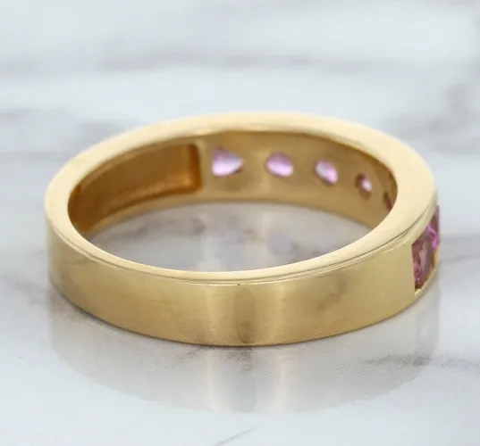 1.23ctw Round Pink Sapphire Ring in 18K Rose Gold