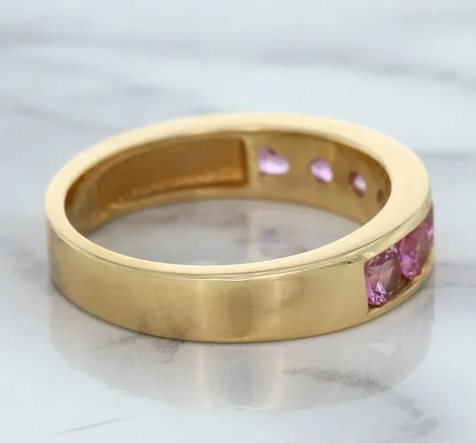 1.23ctw Round Pink Sapphire Ring in 18K Rose Gold