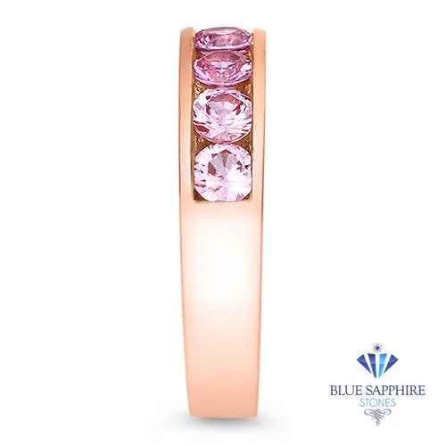 1.23ctw Round Pink Sapphire Ring in 18K Rose Gold
