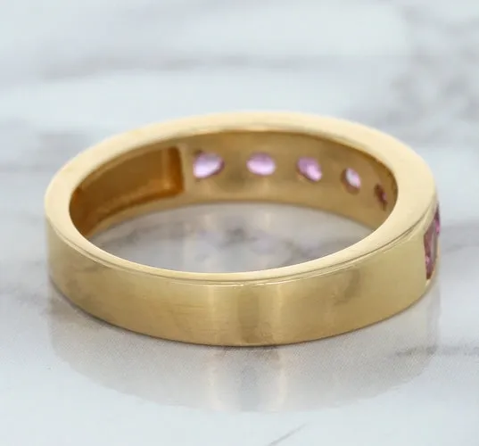 1.23ctw Round Pink Sapphire Ring in 18K Rose Gold
