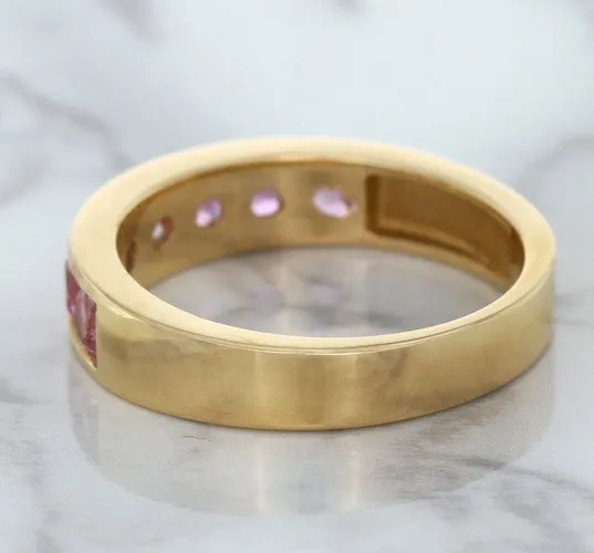 1.23ctw Round Pink Sapphire Ring in 18K Rose Gold