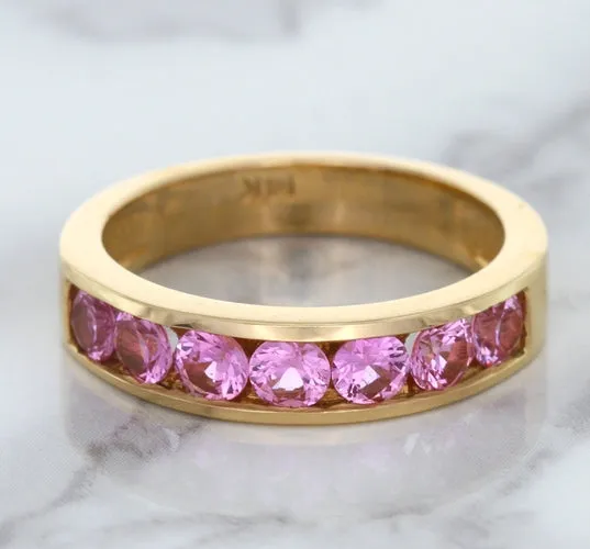 1.23ctw Round Pink Sapphire Ring in 18K Rose Gold