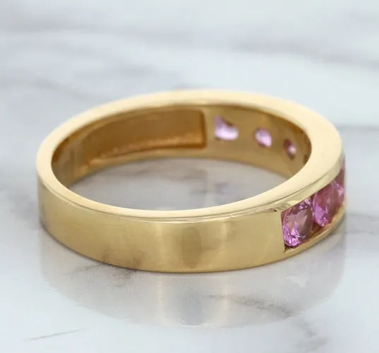 1.23ctw Round Pink Sapphire Ring in 18K Rose Gold