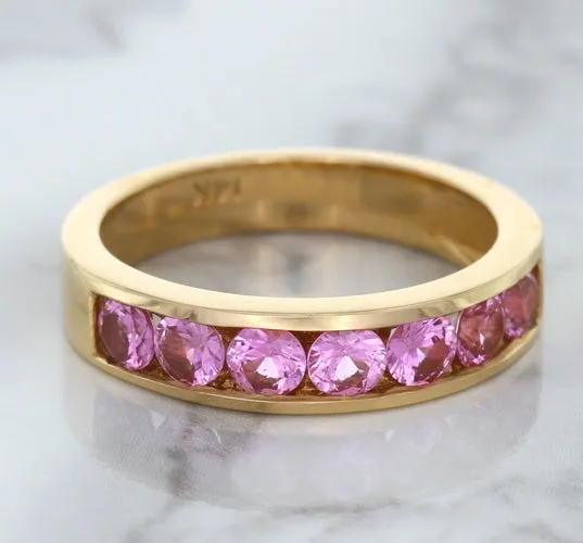 1.23ctw Round Pink Sapphire Ring in 18K Rose Gold