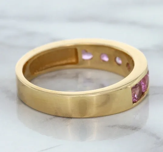 1.23ctw Round Pink Sapphire Ring in 18K Rose Gold