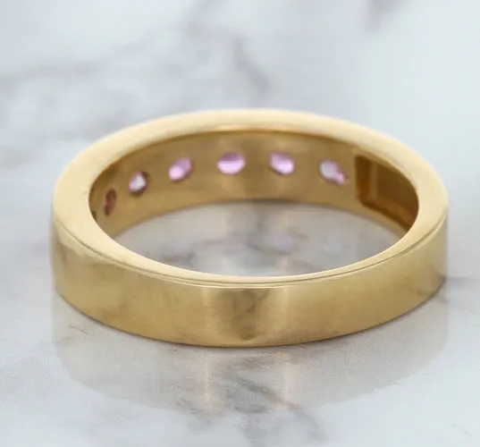 1.23ctw Round Pink Sapphire Ring in 18K Rose Gold