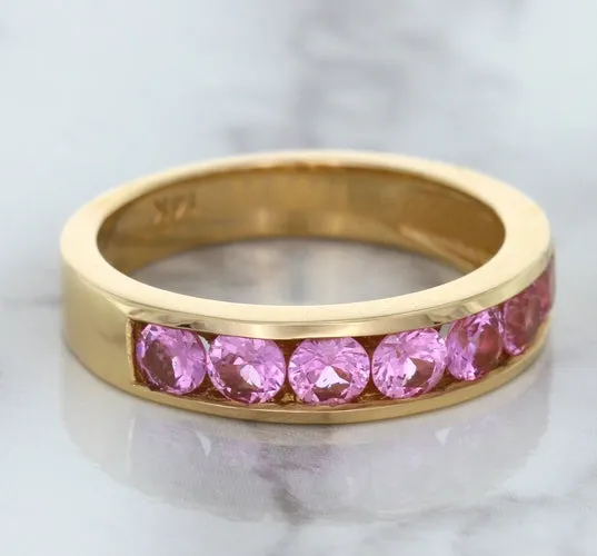 1.23ctw Round Pink Sapphire Ring in 18K Rose Gold