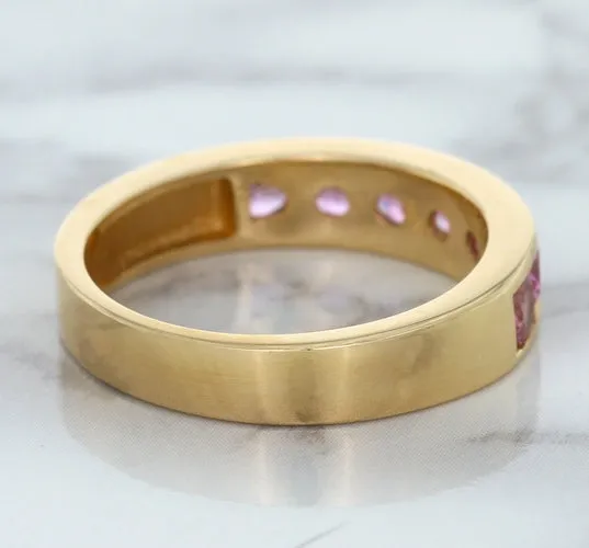 1.23ctw Round Pink Sapphire Ring in 18K Rose Gold