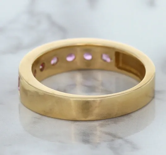 1.23ctw Round Pink Sapphire Ring in 18K Rose Gold