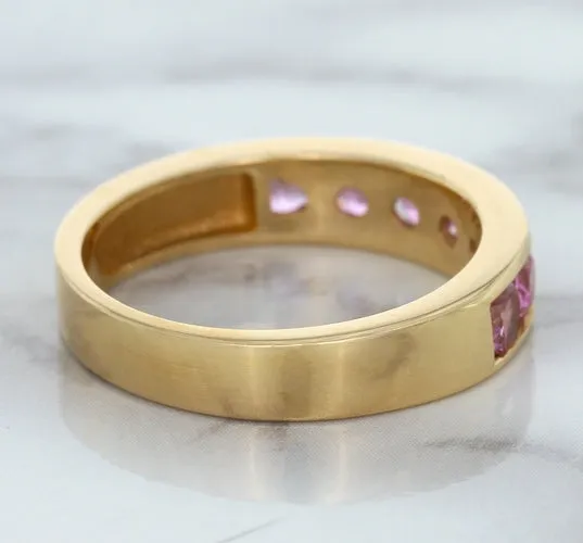 1.23ctw Round Pink Sapphire Ring in 18K Rose Gold