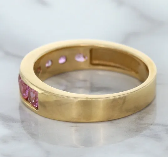 1.23ctw Round Pink Sapphire Ring in 18K Rose Gold