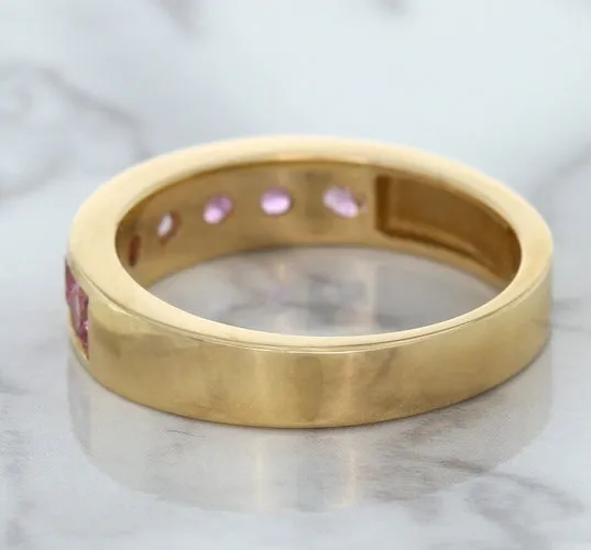 1.23ctw Round Pink Sapphire Ring in 18K Rose Gold