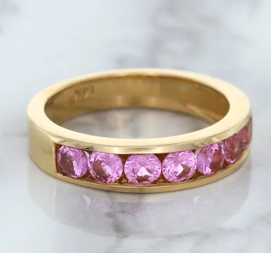 1.23ctw Round Pink Sapphire Ring in 18K Rose Gold
