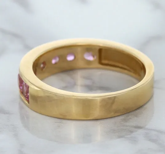 1.23ctw Round Pink Sapphire Ring in 18K Rose Gold