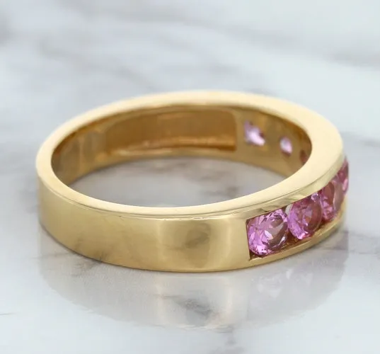 1.23ctw Round Pink Sapphire Ring in 18K Rose Gold