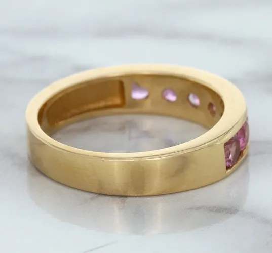1.23ctw Round Pink Sapphire Ring in 18K Rose Gold