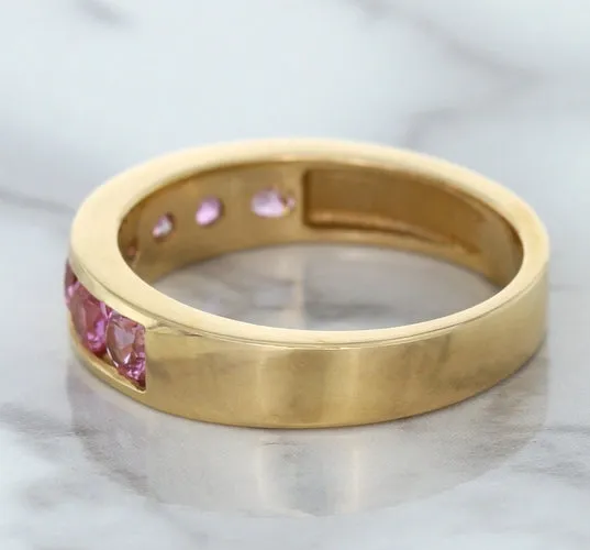 1.23ctw Round Pink Sapphire Ring in 18K Rose Gold