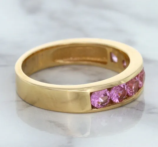 1.23ctw Round Pink Sapphire Ring in 18K Rose Gold