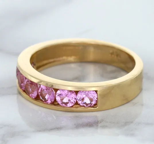 1.23ctw Round Pink Sapphire Ring in 18K Rose Gold