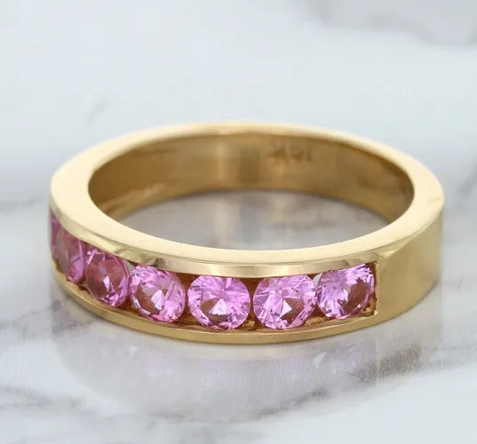 1.23ctw Round Pink Sapphire Ring in 18K Rose Gold