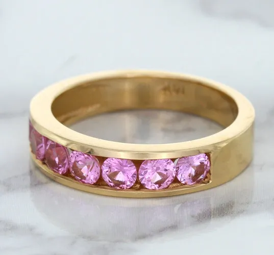 1.23ctw Round Pink Sapphire Ring in 18K Rose Gold