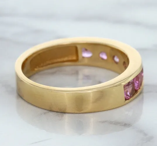 1.23ctw Round Pink Sapphire Ring in 18K Rose Gold