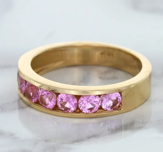 1.23ctw Round Pink Sapphire Ring in 18K Rose Gold