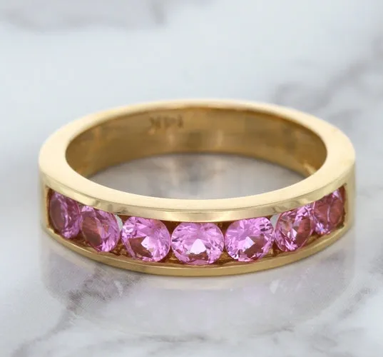 1.23ctw Round Pink Sapphire Ring in 18K Rose Gold