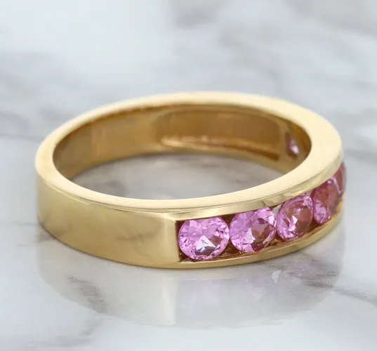 1.23ctw Round Pink Sapphire Ring in 18K Rose Gold