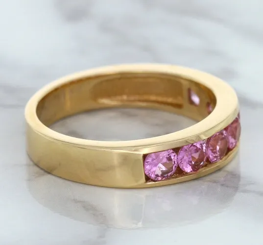 1.23ctw Round Pink Sapphire Ring in 18K Rose Gold