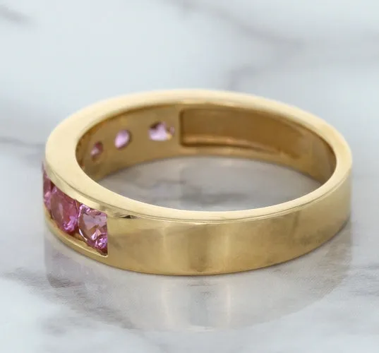 1.23ctw Round Pink Sapphire Ring in 18K Rose Gold