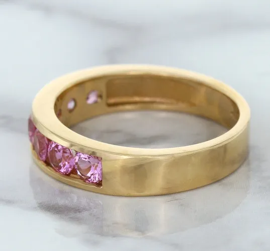 1.23ctw Round Pink Sapphire Ring in 18K Rose Gold