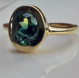 1.36ct Australian Parti Sapphire 9ct Yellow Gold Ring