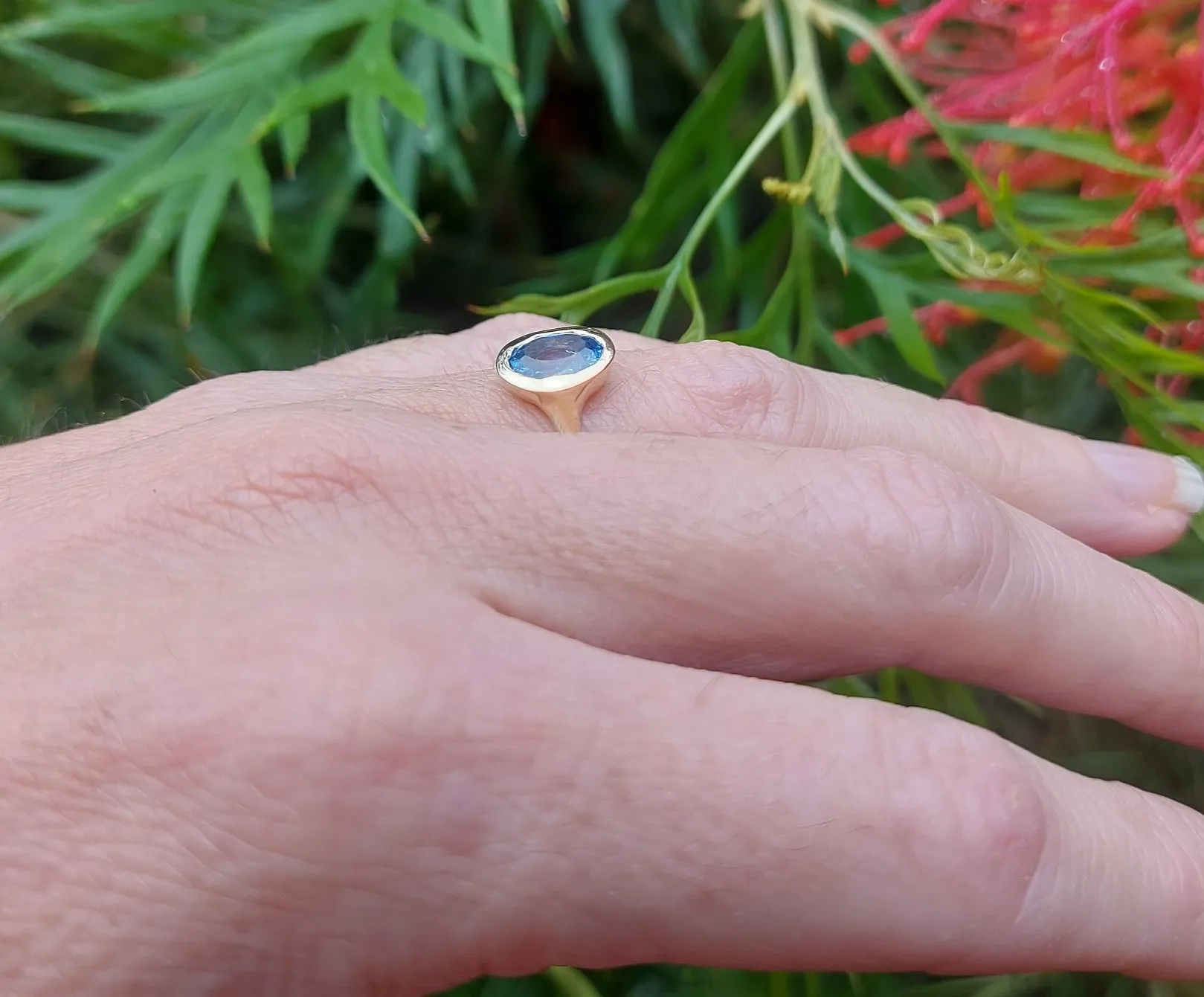 1.3ct Fancy Oval Cut Lavender Sapphire 9ct Yellow Gold Ring