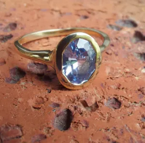 1.3ct Fancy Oval Cut Lavender Sapphire 9ct Yellow Gold Ring