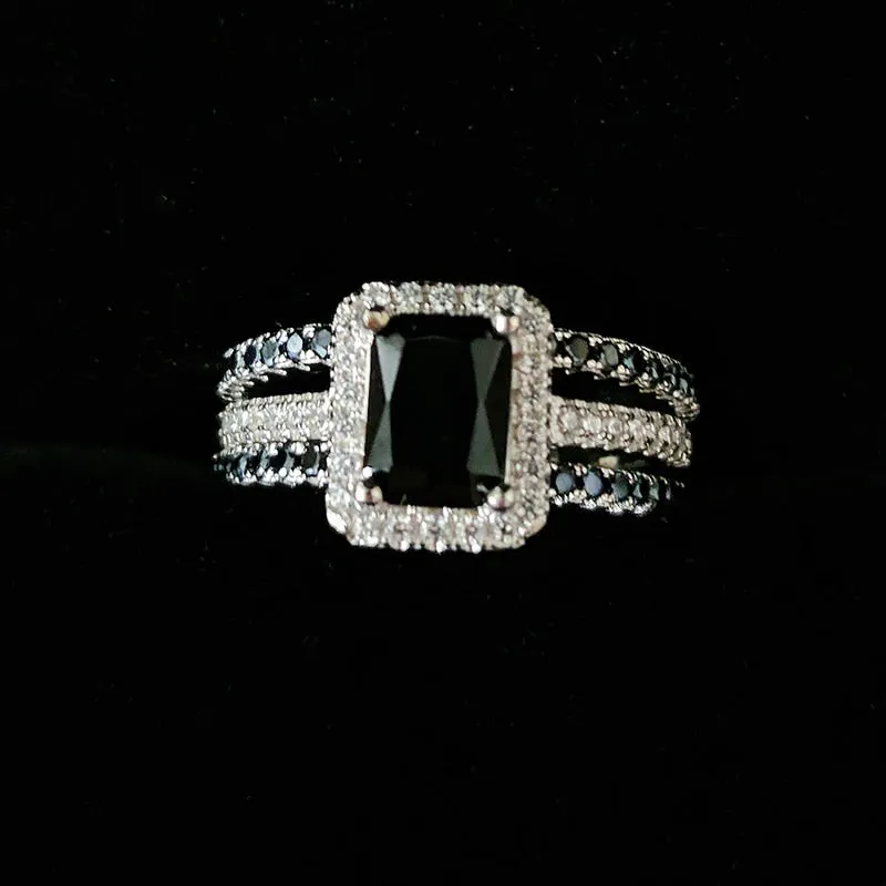 1.45Ct White Sapphire Ring Square Cut Women Wedding Jewelry